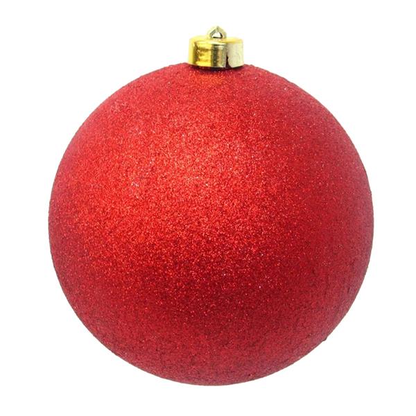 Bola de Natal Vermelha com Purpurina, 20 cm