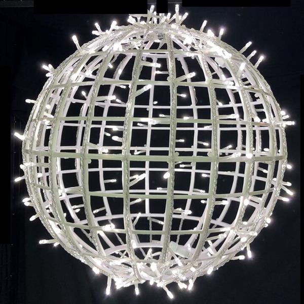 Bola Estrutura em PVC Leds Branco Frio, 50 cm