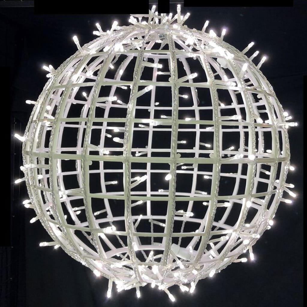 Bola Estrutura em PVC Leds Branco Frio, 50 cm