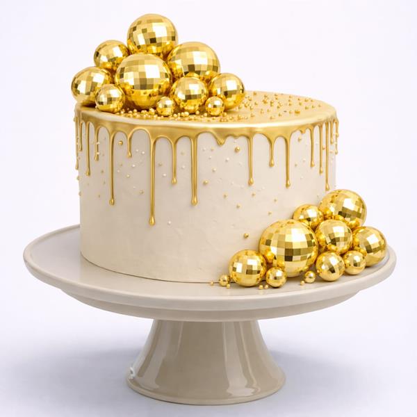 Bolas de Espelho em Esferovite Dourado Decorativas