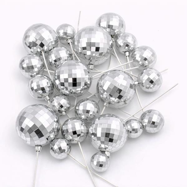 Bolas de Espelho em Esferovite Prateado Decorativas