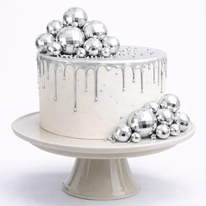 Bolas de Espelho em Esferovite Prateado Decorativas