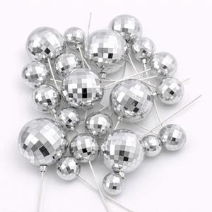 Bolas de Espelho em Esferovite Prateado Decorativas