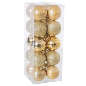 Bolas de Natal Douradas Mix, 6 cm, 20 unid.