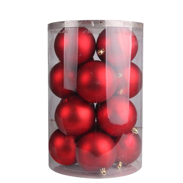 Bolas de Natal Vermelhas, 8 cm, 16 unid.