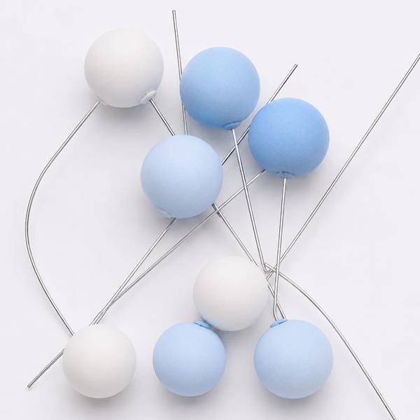 Bolas em Esferovite Azul e Branco Decorativas Bolas em Esferovite Azul e Branco Decorativas