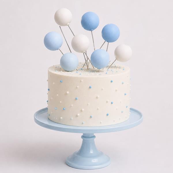Bolas em Esferovite Azul e Branco Decorativas