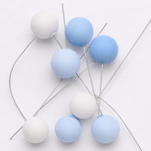 Bolas em Esferovite Azul e Branco Decorativas