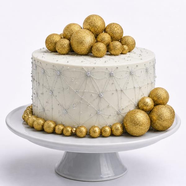 Bolas em Esferovite Douradas com Glitter Decorativas