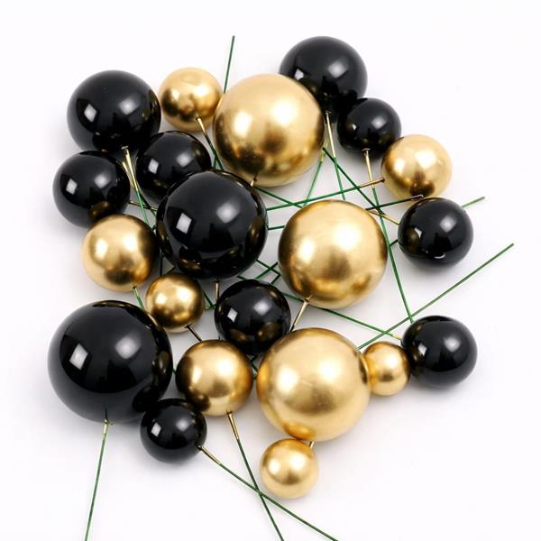 Bolas em Esferovite Dourado e Preto Decorativas