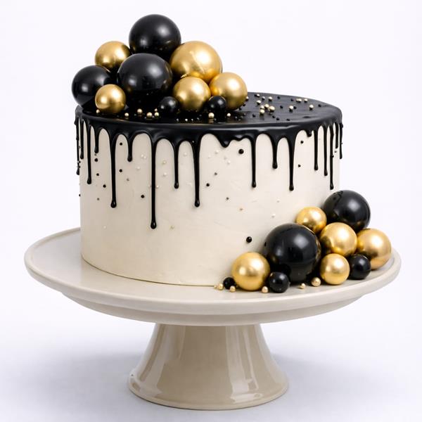 Bolas em Esferovite Dourado e Preto Decorativas