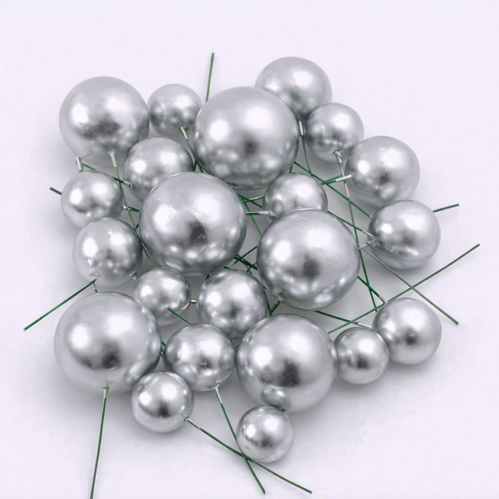 Bolas em Esferovite Prateadas Decorativas