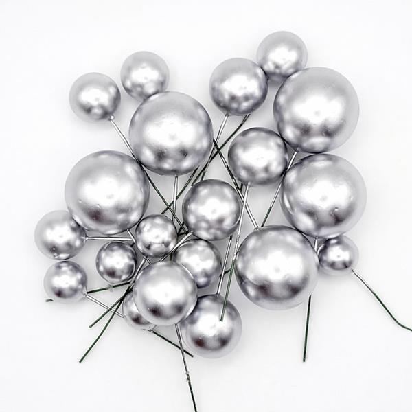 Bolas em Esferovite Prateado Decorativas