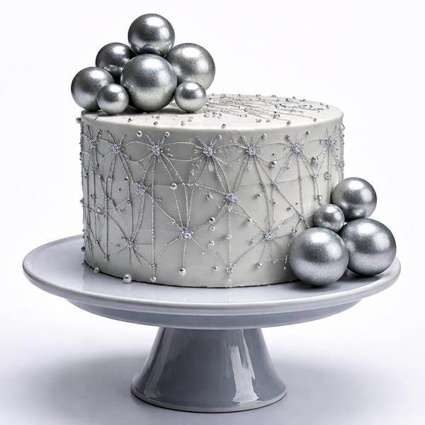 Bolas em Esferovite Prateado Decorativas