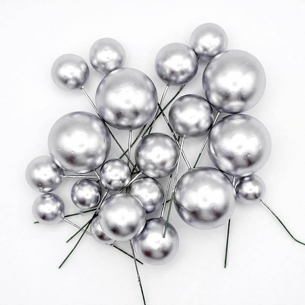 Bolas em Esferovite Prateado Decorativas