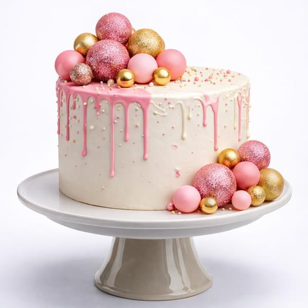 Bolas em Esferovite Rosa e Dourado Decorativas