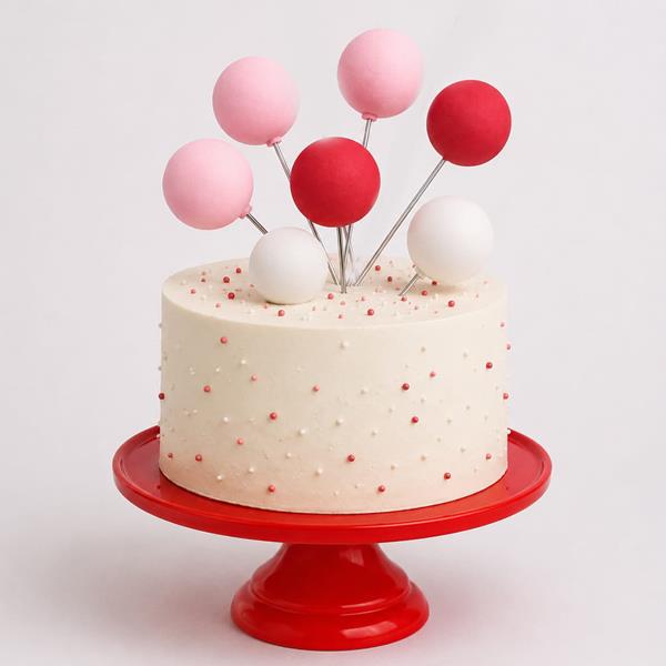 Bolas em Esferovite Vermelho, Rosa e Branco Decorativas
