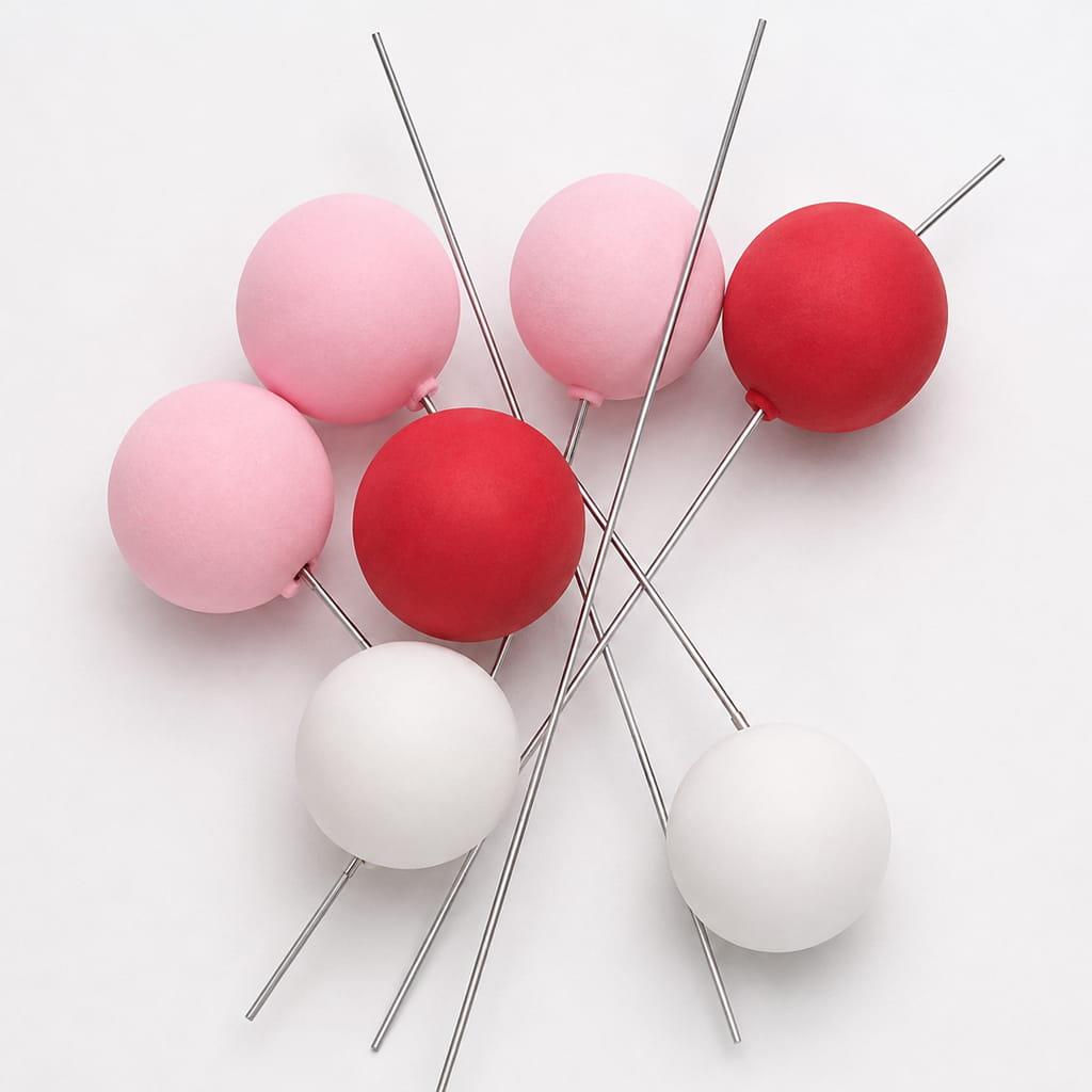 Bolas em Esferovite Vermelho, Rosa e Branco Decorativas Bolas em Esferovite Vermelho, Rosa e Branco Decorativas