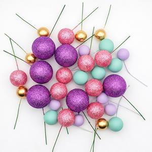 Bolas em Esferovite Violeta, Rosa, Azul Decorativas