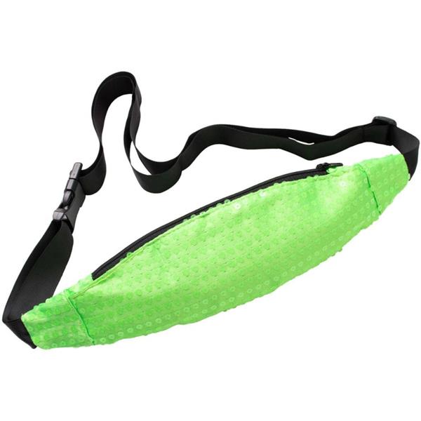 Bolsa de Cintura Verde Neon com Lantejoulas