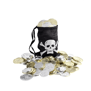 Bolsa Pirata Preta com Moedas