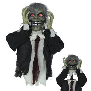 Boneco Busto Zombie com Luz e Som, 55 cm