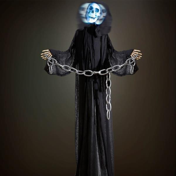 Boneco Caveira da Morte com Luz, Som e Movimento