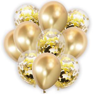 Bouquet de Balões Dourado com Confetis