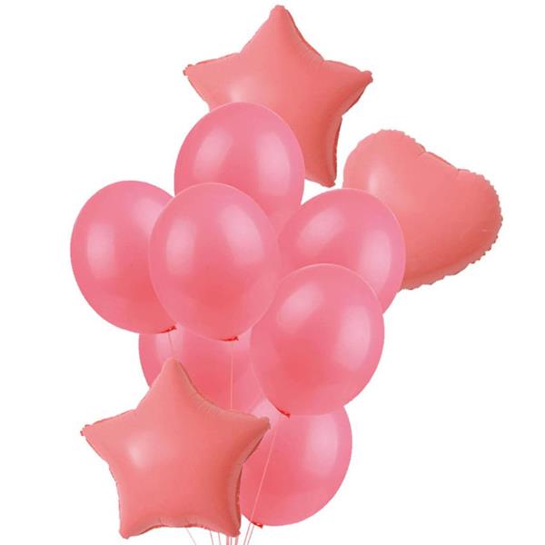 Bouquet de Balões Estrelas e Corações Rosa