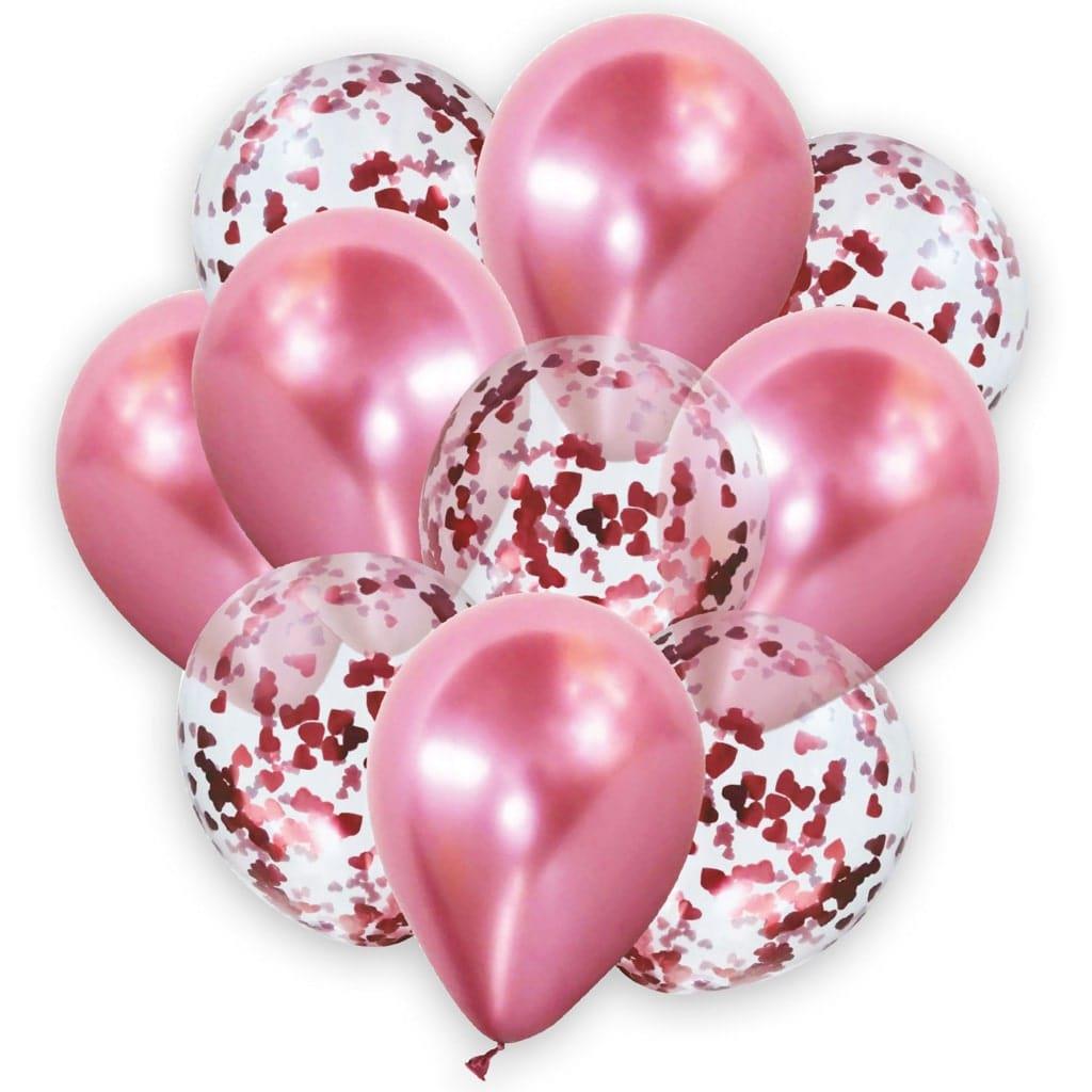 Bouquet de Balões Rosa com Confetis