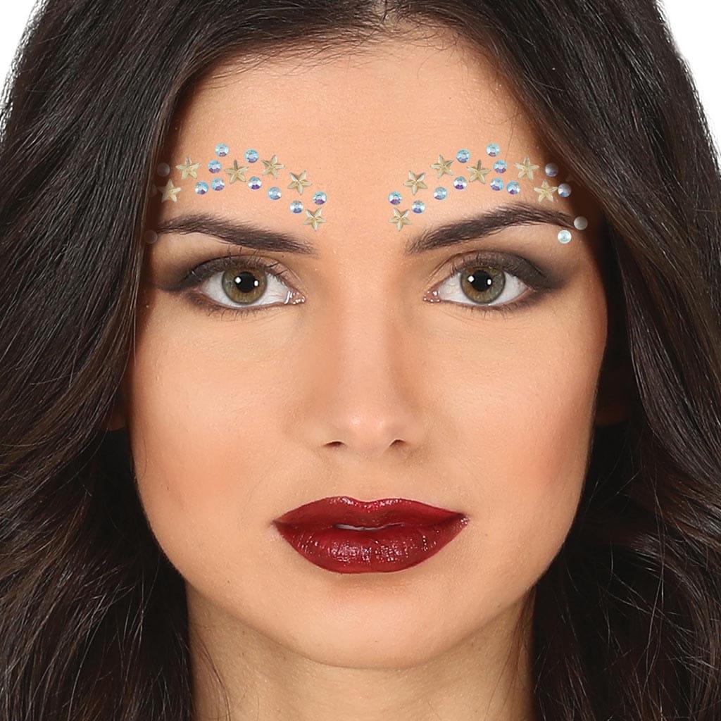 Brilhantes Adesivos Estrelas e Círculos Dourado e Branco