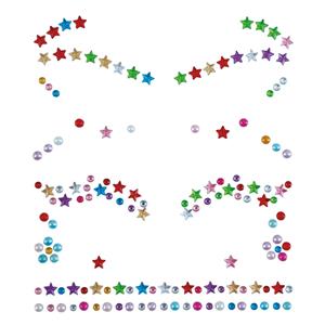 Brilhantes Adesivos Estrelas e Círculos Multicolor