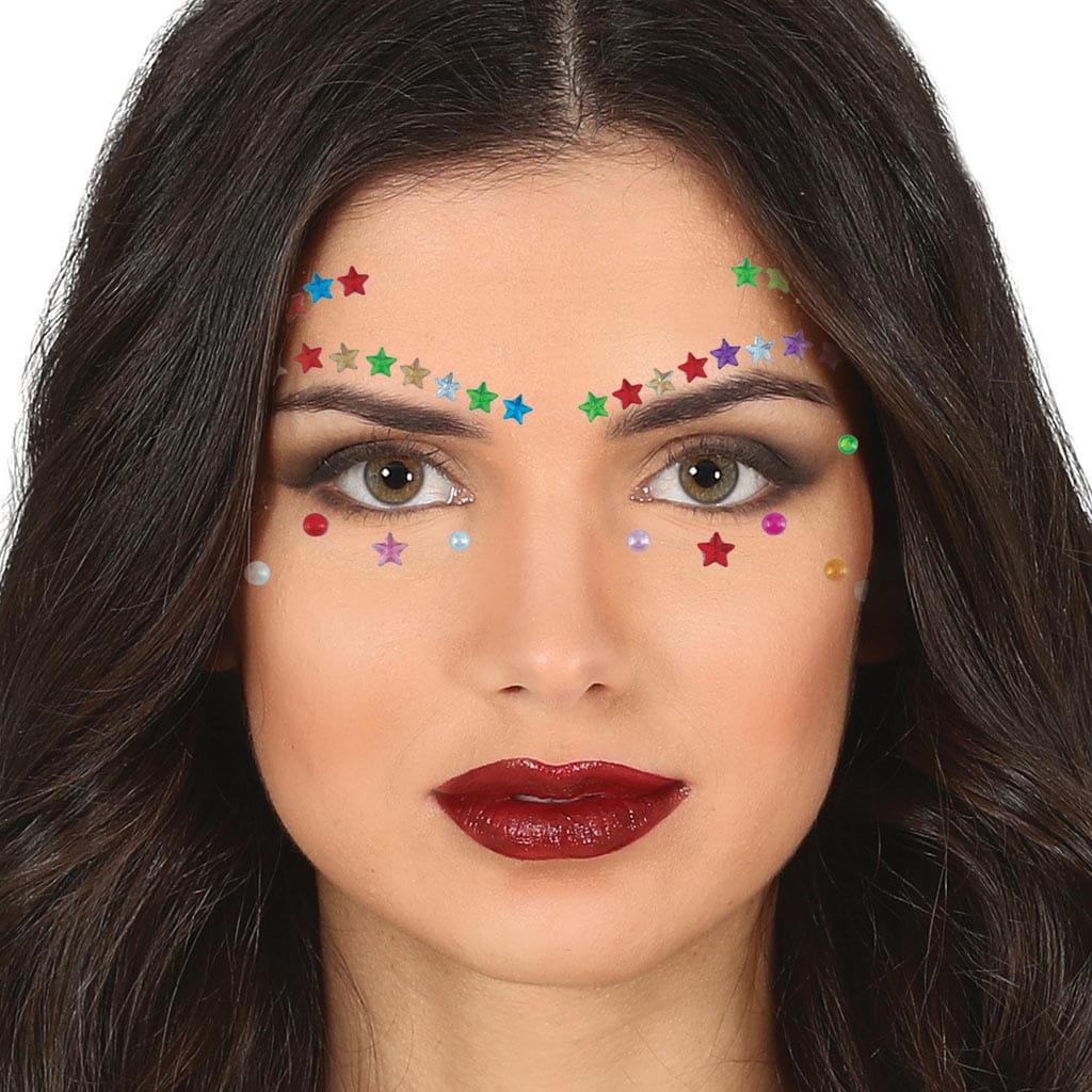Brilhantes Adesivos Estrelas e Círculos Multicolor
