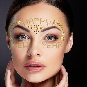 Brilhantes Adesivos Happy New Year Dourados Brilhantes Adesivos Happy New Year Dourados