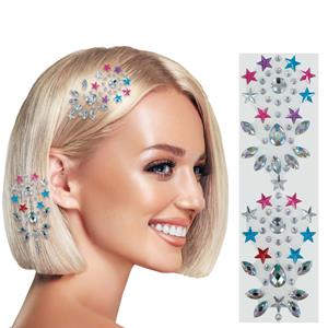 Brilhantes Adesivos para Cabelo Multicolor