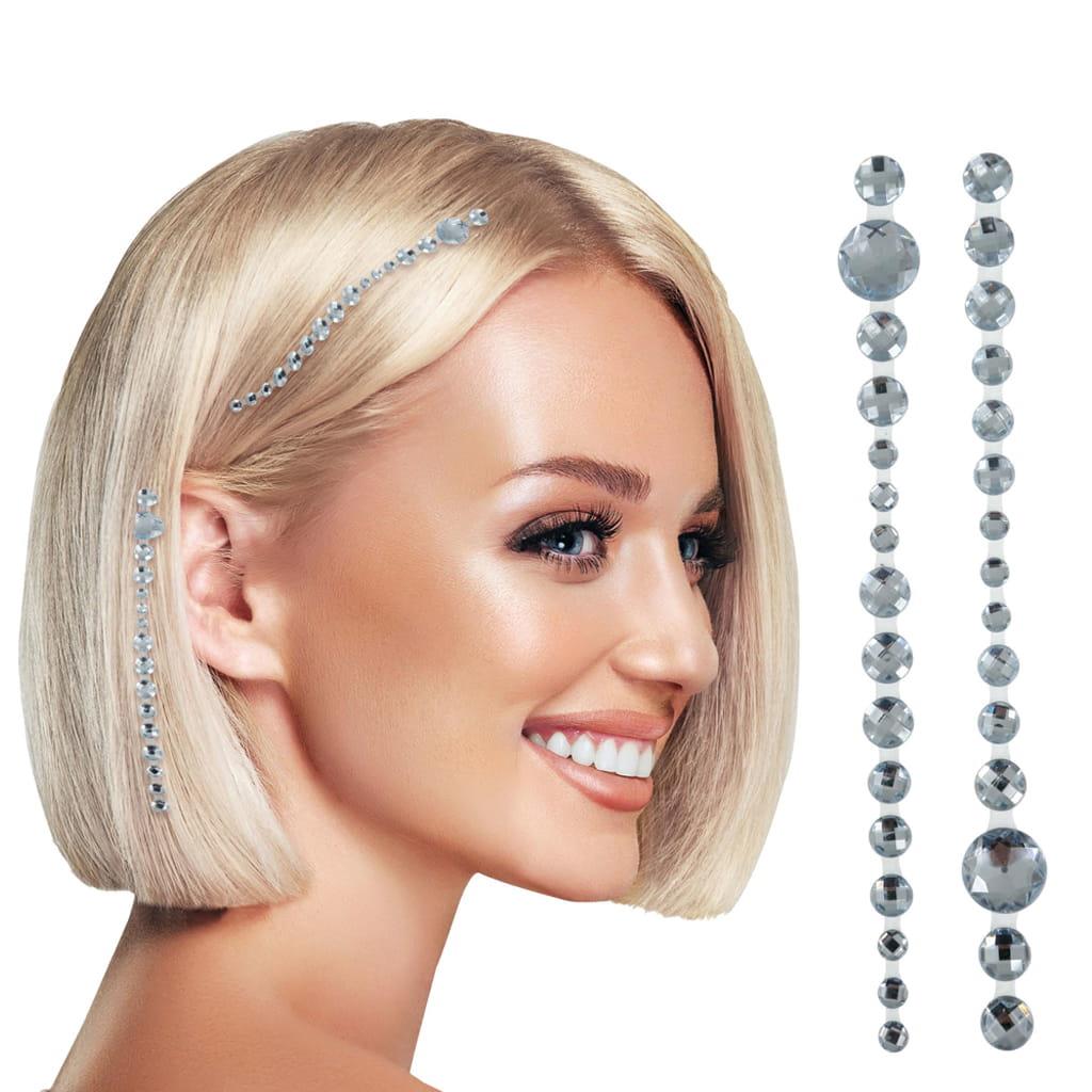 Brilhantes Adesivos para Cabelo Prateado