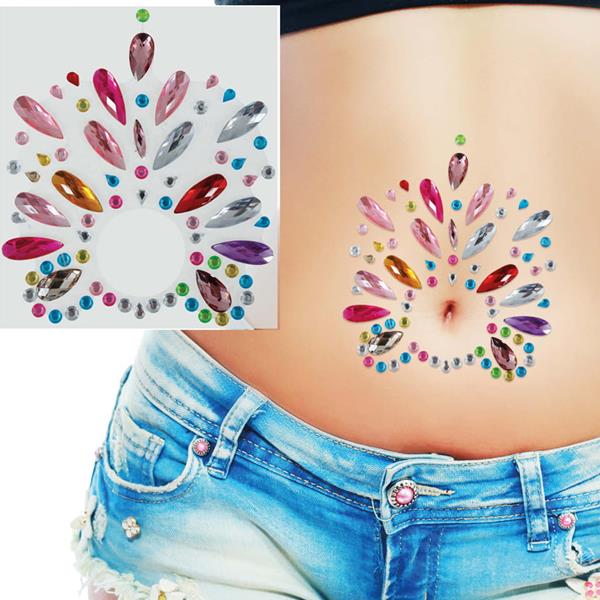 Brilhantes Adesivos Umbigo Multicolor