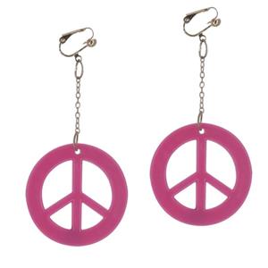 Brincos Hippie Paz e Amor Rosa