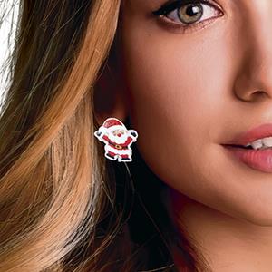 Brincos Pai Natal Feliz Brincos Pai Natal Feliz