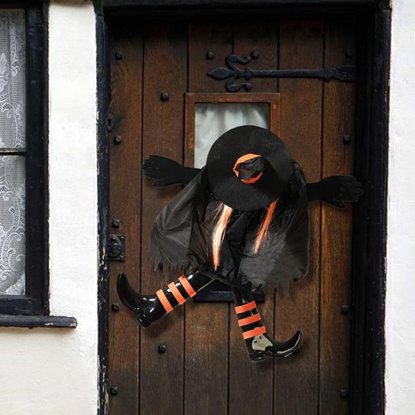 Bruxa Espalmada para Porta Halloween