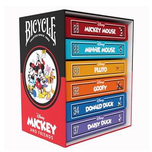 Caixa com 6 Baralhos Bicycle Coleção Mickey e os Amigos