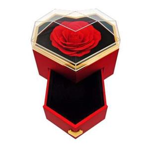 Caixa Coração com Rosa e Gaveta