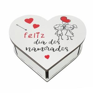 Caixa Coração Feliz Dia dos Namorados em Madeira