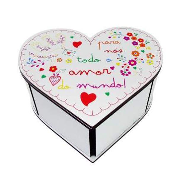Caixa Coração Para Nós Todo o Amor em Madeira