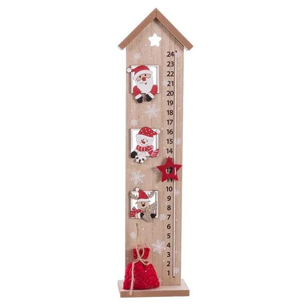 Calendário do Advento de Madeira com Figuras Natalícias