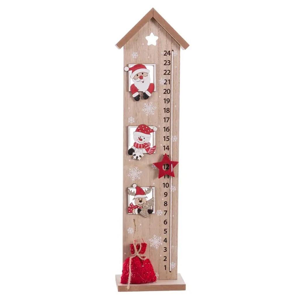 Calendário do Advento de Madeira com Figuras Natalícias