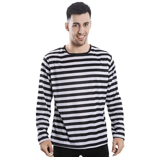 Camisola às riscas pretas e brancas, Adulto