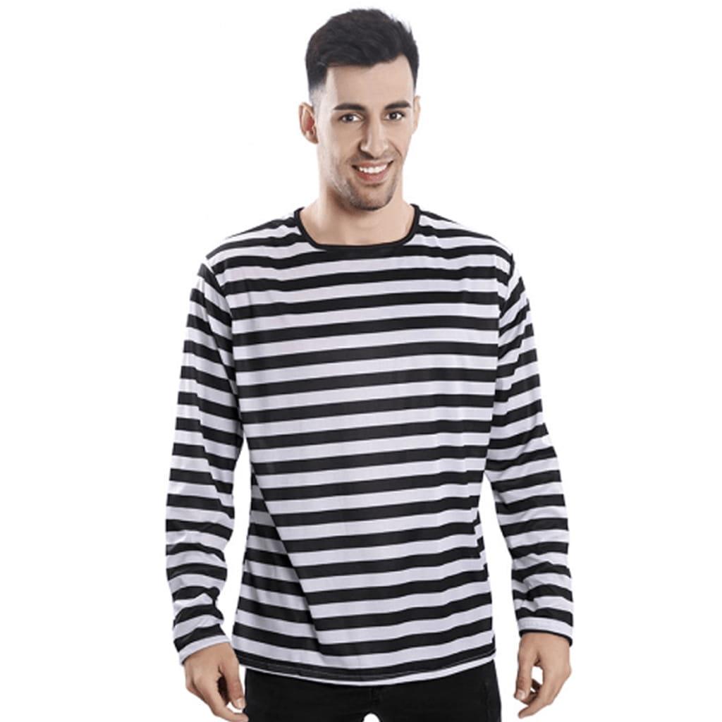 Camisola às riscas pretas e brancas, Adulto