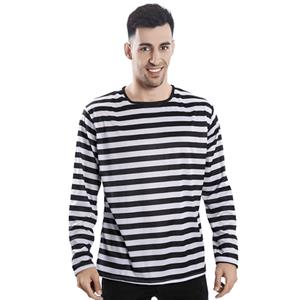 Camisola às riscas pretas e brancas, Adulto