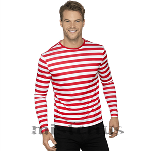 Camisola às riscas vermelhas e brancas, Adulto